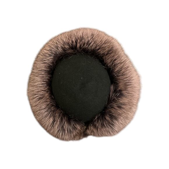 Vintage Felt Top Trapper Hat with Fox Fur and Gem Embellishment - Picture 5 of 6